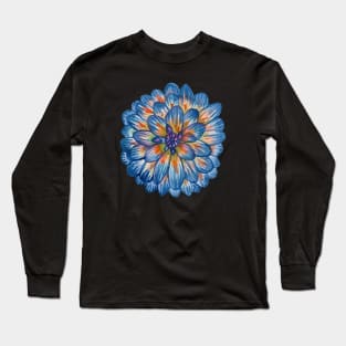 Blue dahlia flower Long Sleeve T-Shirt